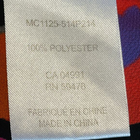 Mercer & Madison Orange Pink Floral V-Neck Long Sleeve Top Blouse M - Picture 6 of 9